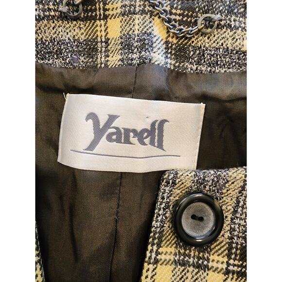 YARELL Yellow and Gray Pure New Wool Made in Poland Blazer Jacket Womens SZ 8 - Picture 5 of 8